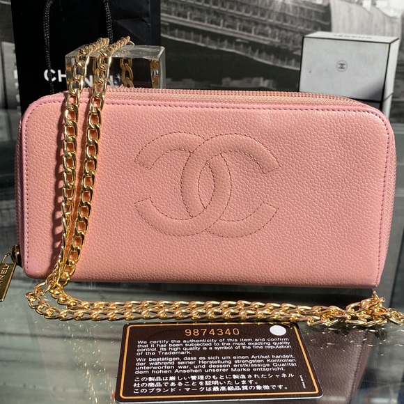 Authentic Rare CHANEL Pink Caviar Timeless CC Zippy Clutch Wallet - Picture 10 of 16